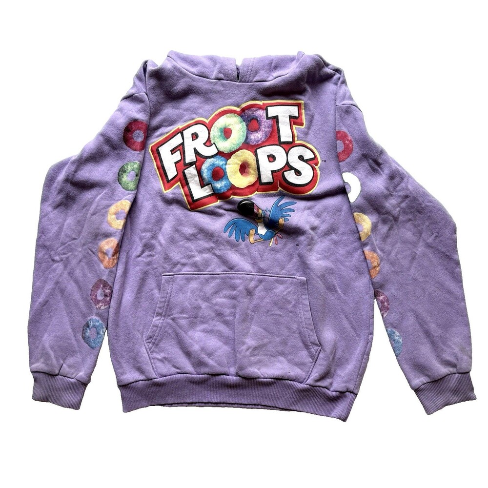 Kellogg's Froot Loops Hoodie Light Purple Toucan Sam Pullover Fleece Men’s Small